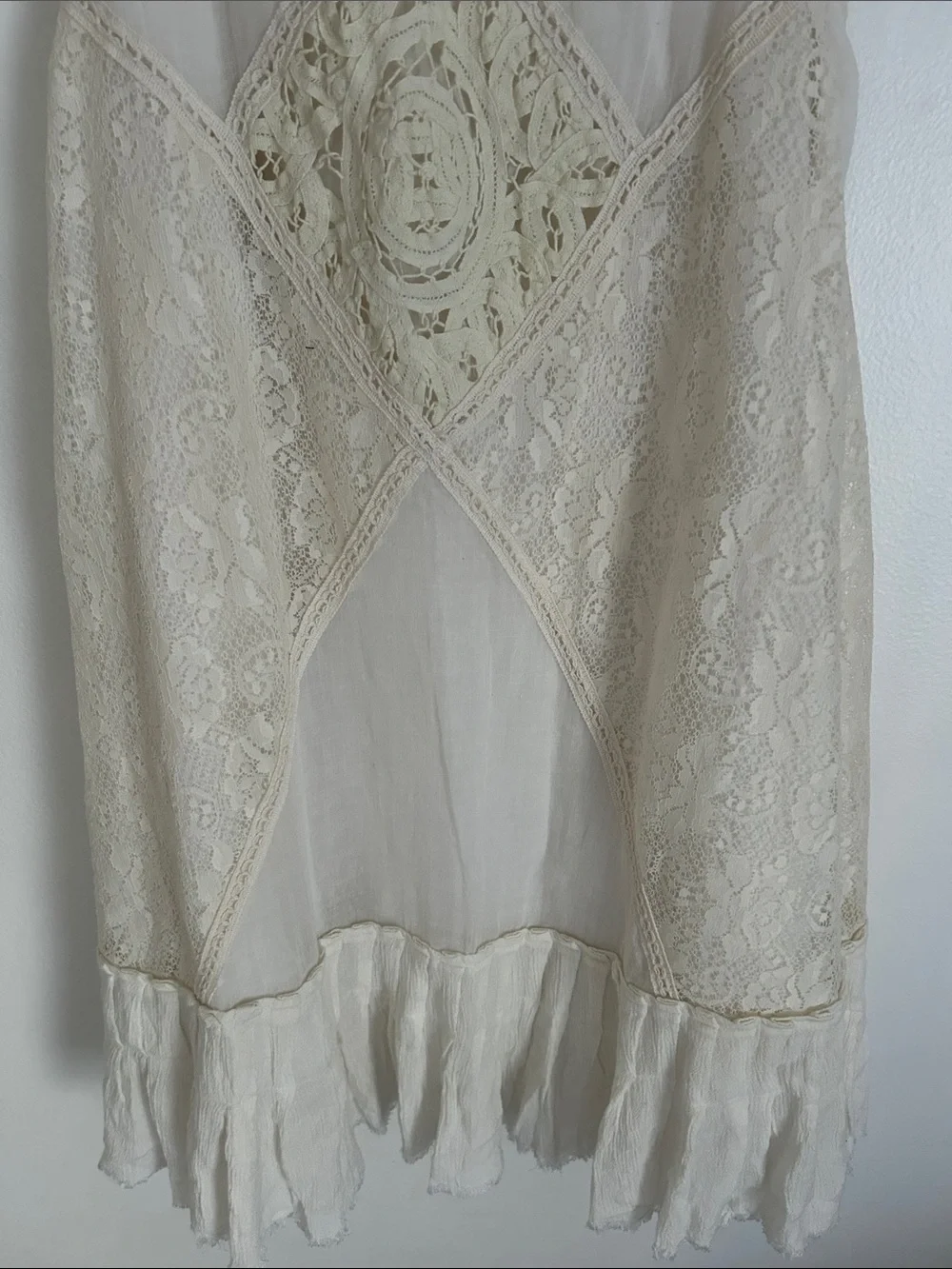 Free People Cream AngelLace Halter Mini Dress Size XS